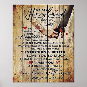 Brief aan mijn man, mooie citaten cadeau poster