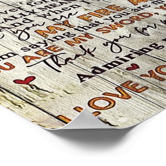 Brief aan mijn man, mooie citaten cadeau poster (Hoek)