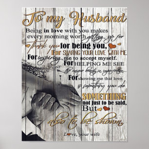 Brief aan mijn man, mooie citaten cadeau poster