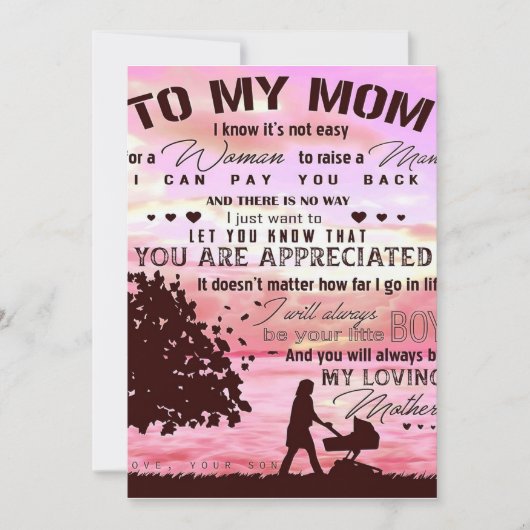 Brief aan mijn moeder | Brief aan het gezin Feestdagenkaart (Voorkant)