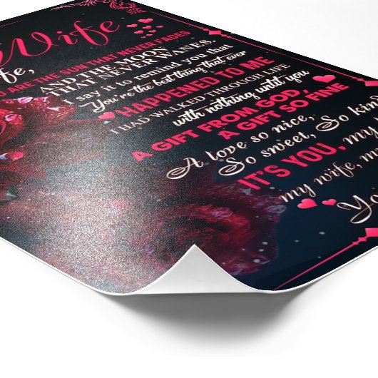 Brief aan mijn vrouw Gift, paardenliefdesweddensch Foto Afdruk (Hoek)