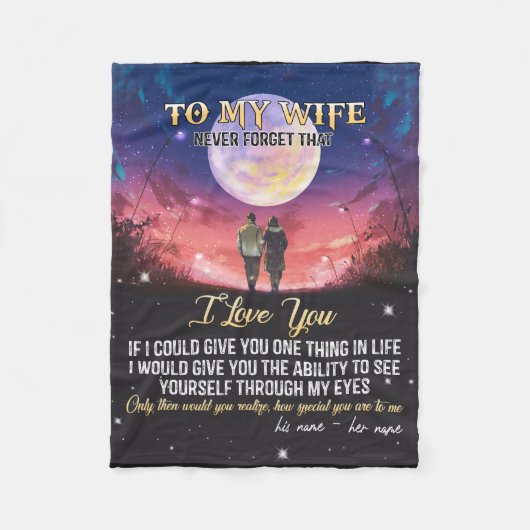 Brief aan mijn vrouw Valentijnsdag Gift Fleece Deken (Voorkant)