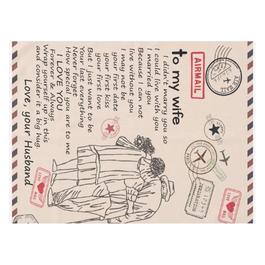 Brief aan mijn vrouw van uw man tafelkleed (Voorkant (Horizontaal))