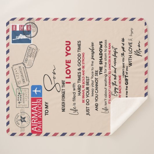 Brief aan mijn zoon van mam sherpa deken (Voorkant (horizontaal))