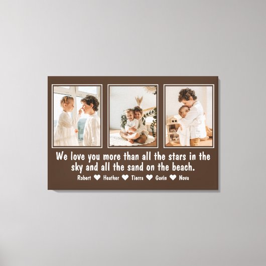 Brief aan moeder gepersonaliseerde aangepaste fami canvas afdruk (Voorkant)