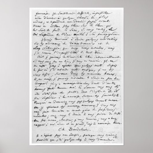 Brief aan Richard Wagner van 17 februari 1860 Poster (Voorkant)