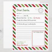 Brief aan Santa, Beste Santa Letter Kinder (Voorkant / Achterkant)