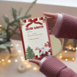 brief aan Santa Christmas Wish List Paper<br><div class="desc">Een leuke personaliseerbare  vulbare Letter to Santa Christmas Wish List sjabloon op Stationery Paper met gedempte rood-witte kleuren,  Santa Claus,  een kerstboom,  een rood lint en een maretak. Het seizoen zal hier sneller zijn dan je 'Santa' kunt zeggen en deze wensenlijst zal perfect zijn voor elk kind! vrolijk kerstfeest!</div>