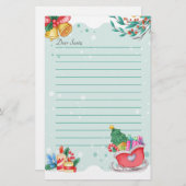 Brief aan Santa Claus Holiday Briefpapier (Voorkant / Achterkant)