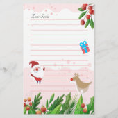 Brief aan Santa Claus Holiday Briefpapier (Voorkant)