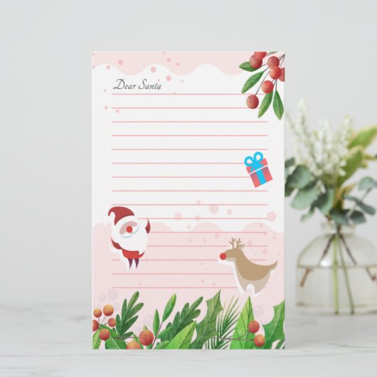 Brief aan Santa Claus Holiday Briefpapier (Staand voorkant)