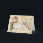 Brief aan Santa  Feestdagen Kaart<br><div class="desc">"Letter to Santa" is een kerstvakantie collage gemaakt van vintage afbeeldingen. Het is een verhaal van een kind dat een brief schrijft aan de kerstman, het mailt en wacht tot hij verschijnt met speelgoed. Allemaal op kerstavond. Alle tekst aan de binnenkant van de kaart kan worden bewerkt. U kunt de...</div>