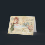 Brief aan Santa  Feestdagen Kaart<br><div class="desc">"Letter to Santa" is een kerstvakantie collage gemaakt van vintage afbeeldingen. Het is een verhaal van een kind dat een brief schrijft aan de kerstman, het mailt en wacht tot hij verschijnt met speelgoed. Allemaal op kerstavond. Alle tekst aan de binnenkant van de kaart kan worden bewerkt. U kunt de...</div>