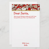 Brief aan Santa Gingerbrood | Kerstlijst Briefpapier (Voorkant / Achterkant)