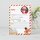 Brief aan Santa Kinder Kerstmis Verlanglijstje Kaa Kaart (Staand voorkant)