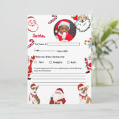 Brief aan Santa Kinder Kerstmis Verlanglijstje Kaa Kaart (Staand voorkant)