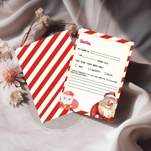 Brief aan Santa Kinder Kerstmis Verlanglijstje Kaa Kaart