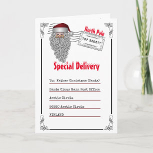 Brief aan Santa Noordpool van kinder foto Kaart