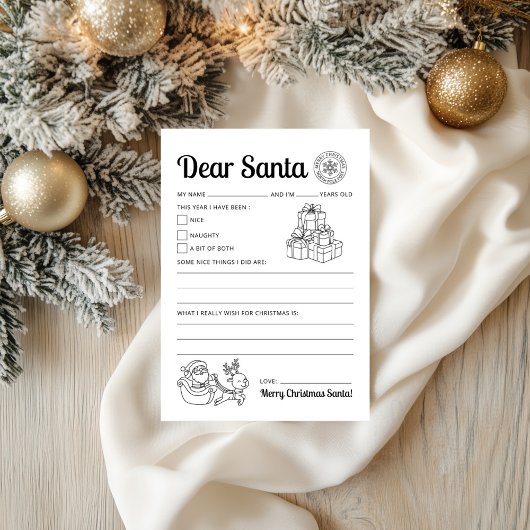 Brief aan Santa Printable Makkelijk te printen Bri