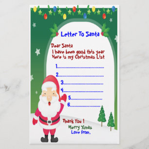 BRIEF AAN SANTA STATIONERY.