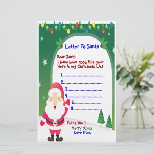 BRIEF AAN SANTA STATIONERY. (Staand voorkant)