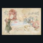 Brief aan Santa Vintage Christmas Inpakpapier Vel<br><div class="desc">"Letter to Santa" is een unieke collage van vintage afbeeldingen die het charmante verhaal van een klein meisje dat een brief aan de kerstman schrijft en plaatst, verbeelden. De Kerstman controleert haar naam aan zijn "stoute of leuke" lijst. Als hij dan op kerstavond de goede kinderen cadeautjes gaat geven, staat...</div>