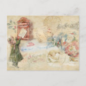 "Brief aan Santa" Vintage Feestdagenkaart (Voorkant)