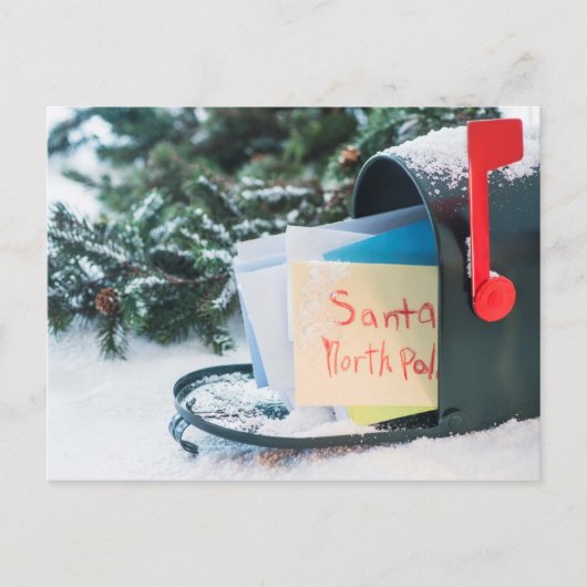 Brief aan Sinterklaas in brievenbus Feestdagenkaart (Voorkant)