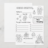 Brief aan Sinterklaas kleurplaat Kaart (Voorkant / Achterkant)