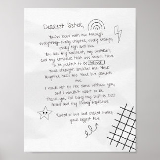 Brief aan zuster poster