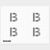 BRIEF B BAR CODE Eerste Initiaal Barcode Patroon Rechthoekige Sticker (Vel)