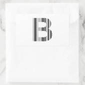 BRIEF B BAR CODE Eerste Initiaal Barcode Patroon Rechthoekige Sticker (Tas)