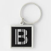 BRIEF B BAR CODE Eerste Initiaal Barcode Patroon Sleutelhanger (Voorkant)