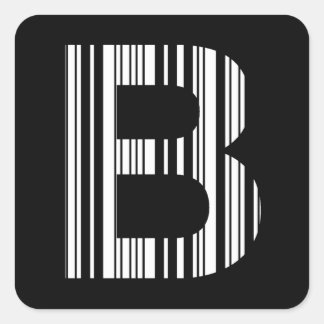 BRIEF B BAR CODE Eerste Initiaal Barcode Patroon Vierkante Sticker