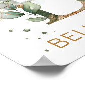 Brief B Monogram Groen goudbladerblad Nursery Poster (Hoek)