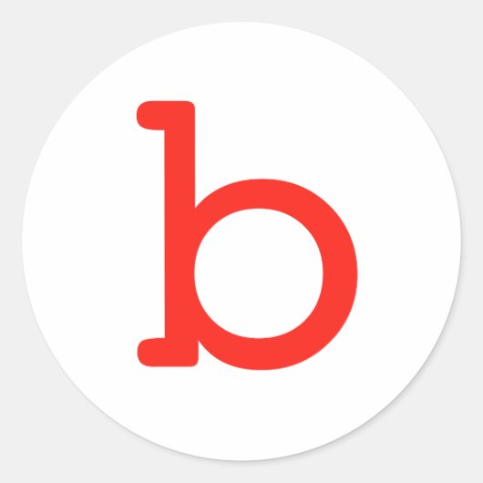 Brief B Ronde Sticker (Voorkant)