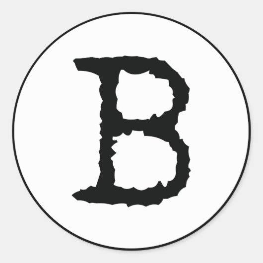 Brief B Ronde Sticker (Voorkant)
