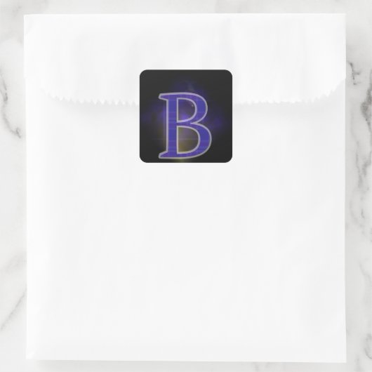 Brief B Vierkante Sticker (Tas)