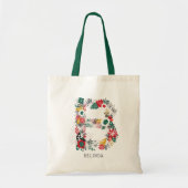 Brief B | Whimsical Floral Letter Monogram I Tote Bag (Voorkant)