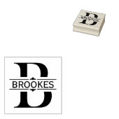 Brief B | Zwart siersplit monogram Rubberstempel (Gestempeld)