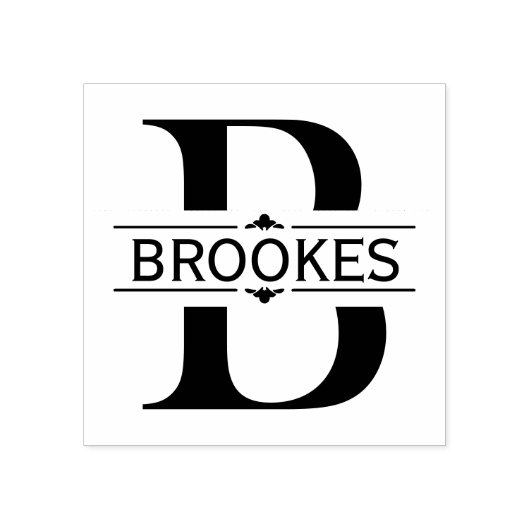 Brief B | Zwart siersplit monogram Rubberstempel (Afrduk)