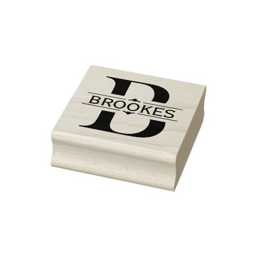 Brief B | Zwart siersplit monogram Rubberstempel (Stempel)
