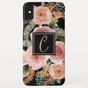 Brief C Gold Black Waterverf Floral Monogram Case-Mate iPhone Case
