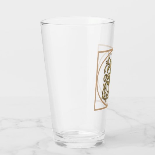 BRIEF C MONOGRAM Beauful Wedding New Home Gift Glas (Rechts)