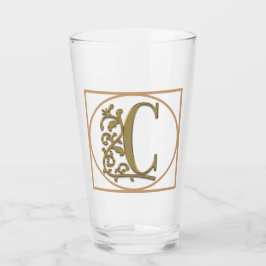 BRIEF C MONOGRAM Beauful Wedding New Home Gift Glas