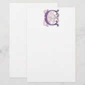 Brief C Monogram Fleur de lis Briefpapier (Voorkant / Achterkant)