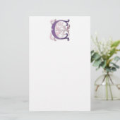 Brief C Monogram Fleur de lis Briefpapier (Staand voorkant)