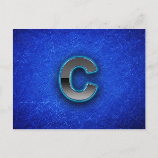 Brief C - neon blauwe uitgave Briefkaart (Voorkant)