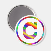Brief C Regenboog Magneet (Voorkant / Achterkant)