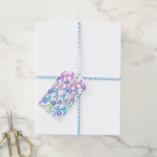 Brief Confetti "A" Cadeaulabel (Met Touw)